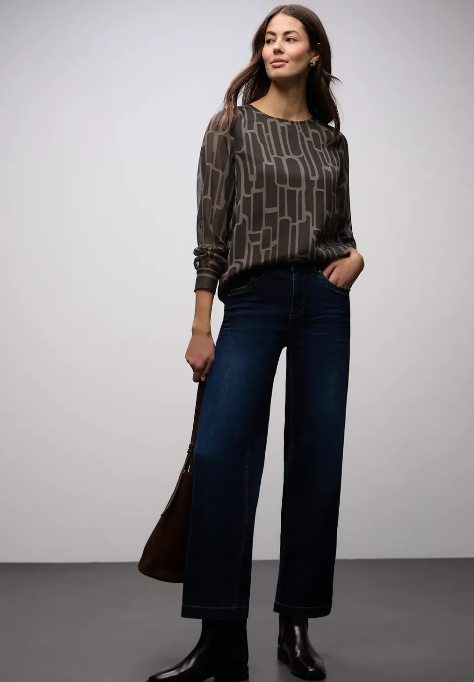 Gemusterte Chiffon Bluse