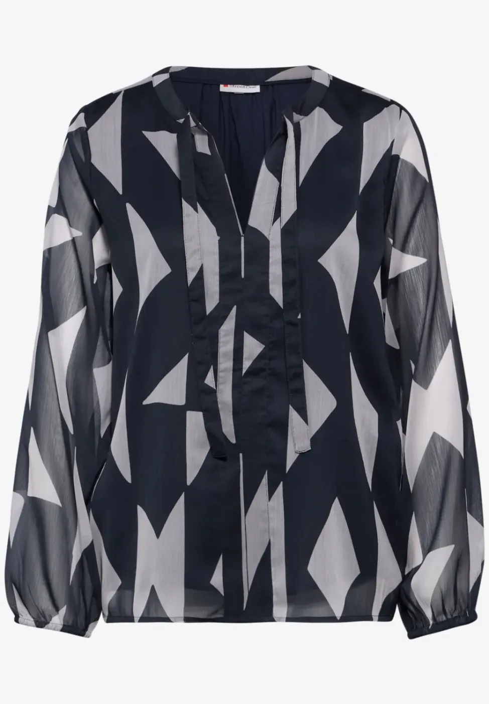 Gemusterte Chiffon-Bluse