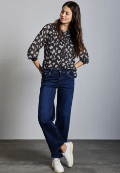 Gemusterte Chiffon-Bluse
