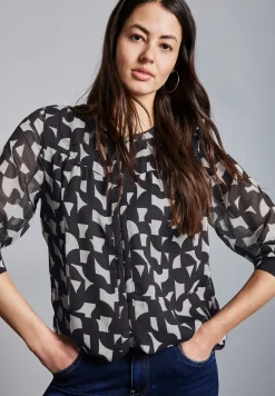 Gemusterte Chiffon-Bluse