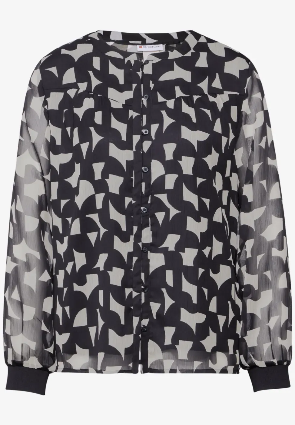 Gemusterte Chiffon-Bluse