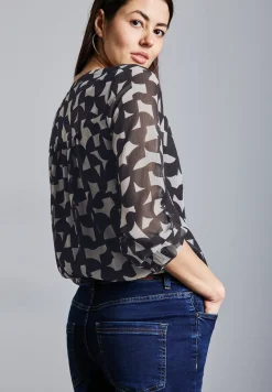 Gemusterte Chiffon-Bluse