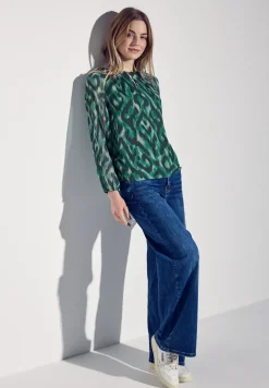 Gemusterte Chiffon-Bluse