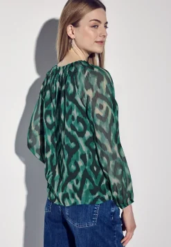 Gemusterte Chiffon-Bluse