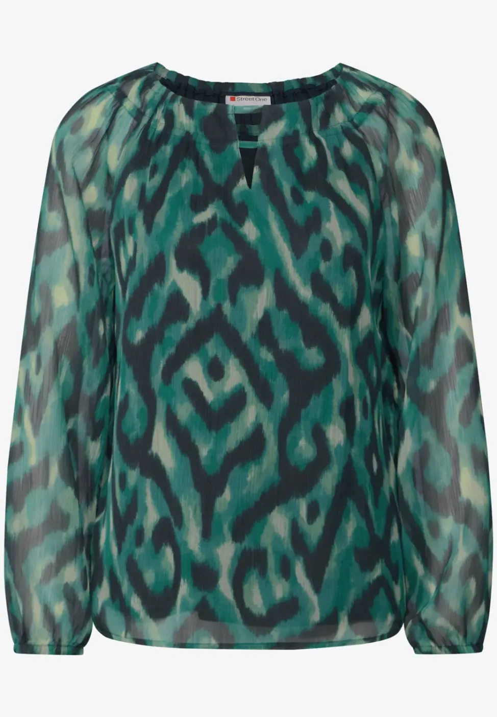 Gemusterte Chiffon-Bluse