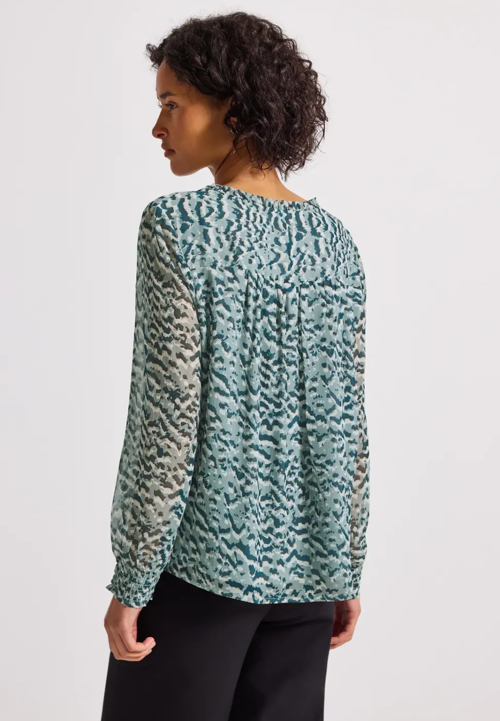 Gemusterte Chiffon-Tunika
