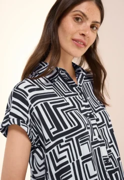 Gemusterte Hemdbluse