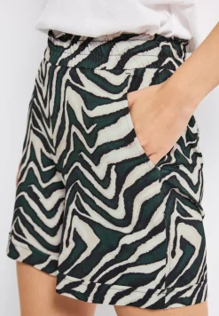 Gemusterte Paperbag Shorts