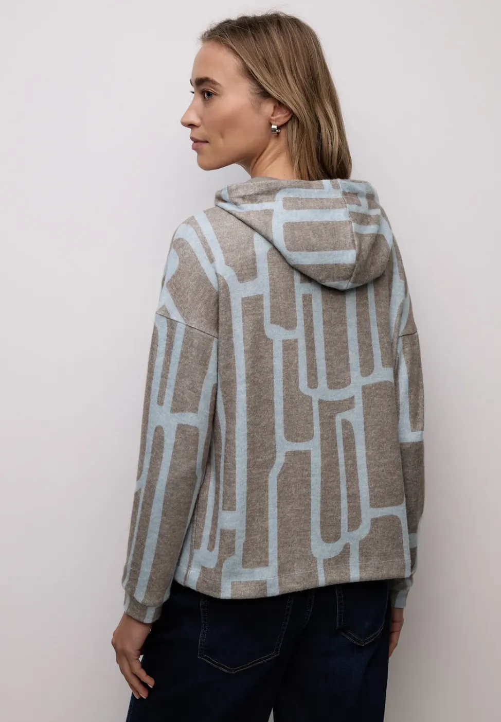 Gemusterter Hoodie Shirt
