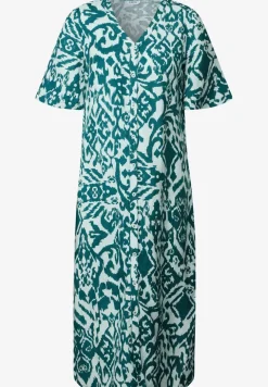 Gemustertes Leinenmix-Kleid
