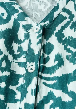 Gemustertes Leinenmix-Kleid