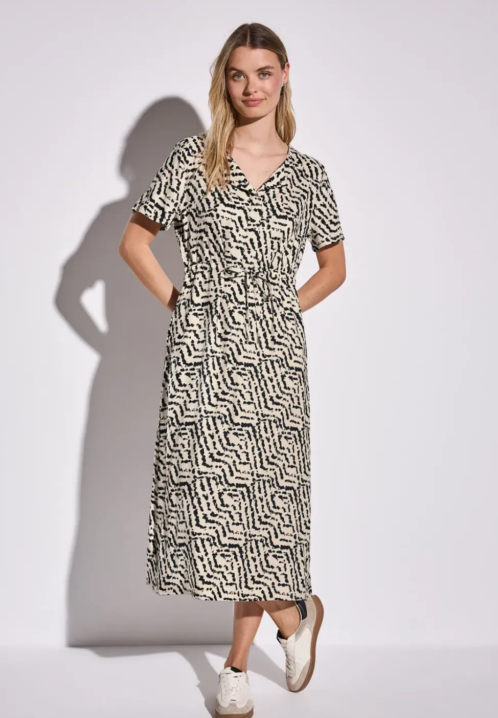Gemustertes Midi-Kleid