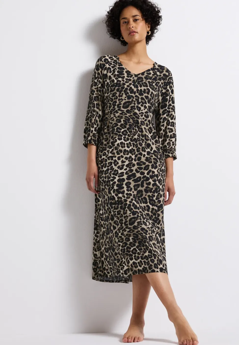 Gemustertes Midi-Kleid
