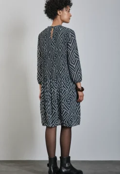 Gemustertes Plissée-Kleid