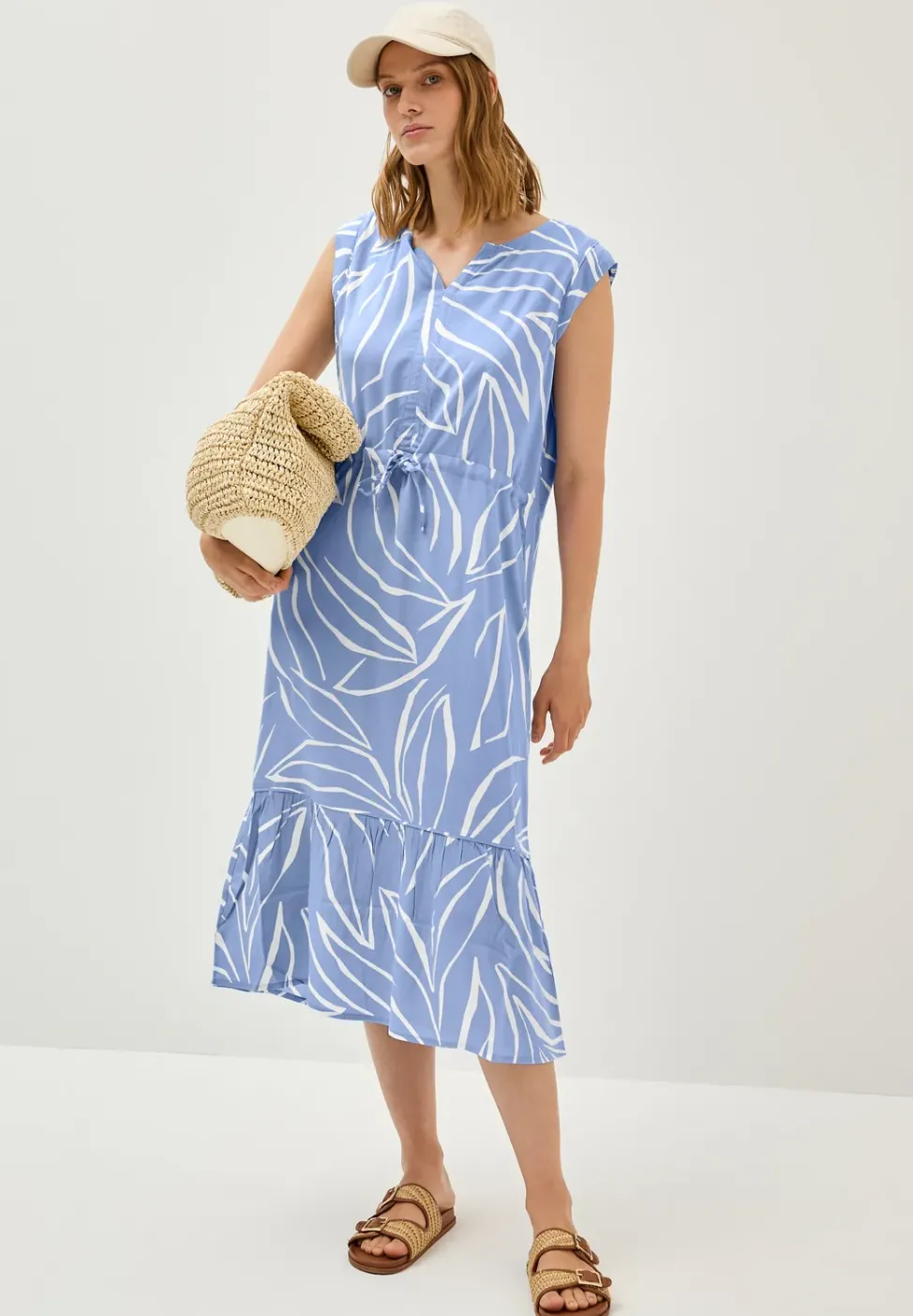 Gemustertes Volant-Kleid
