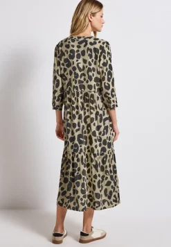 Gemustertes Volant-Kleid