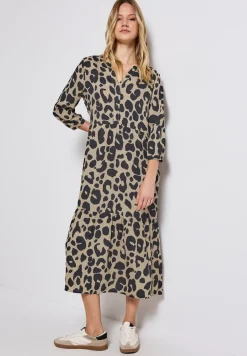 Gemustertes Volant-Kleid