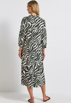 Gemustertes Volant-Kleid