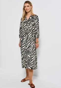 Gemustertes Volant-Kleid