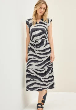 Gemustertes Volant-Kleid