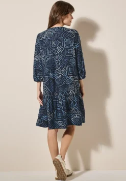Gemustertes Volant-Kleid