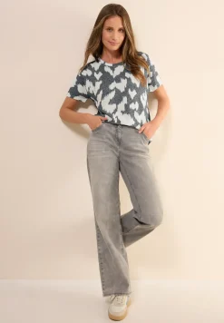 Gemustertes Crepé Shirt
