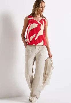 Gemustertes Materialmix Top