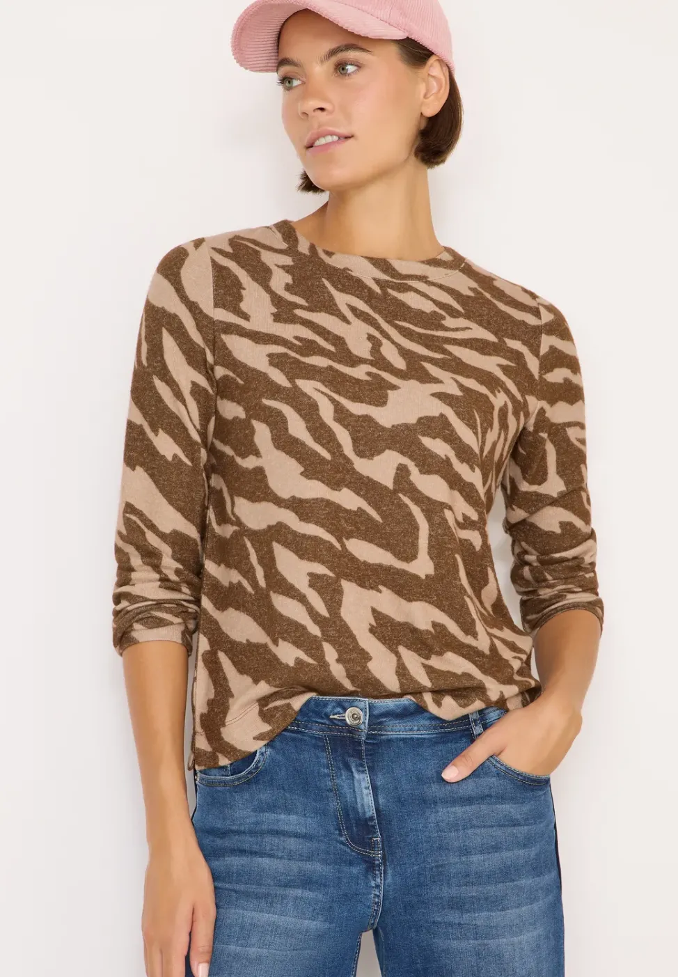 Gemustertes Melange Shirt