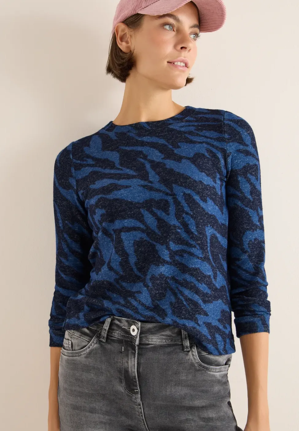 Gemustertes Melange Shirt