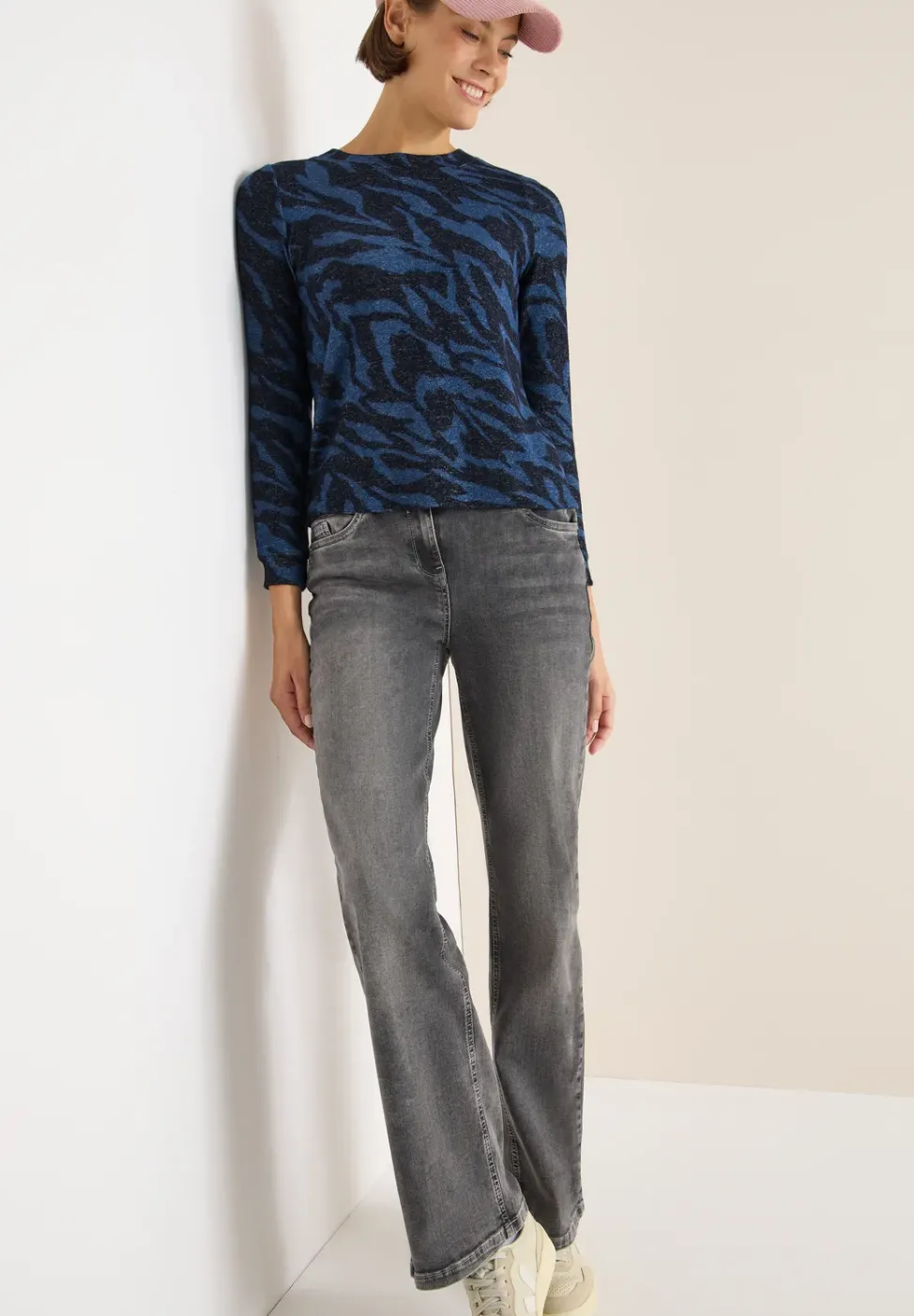 Gemustertes Melange Shirt
