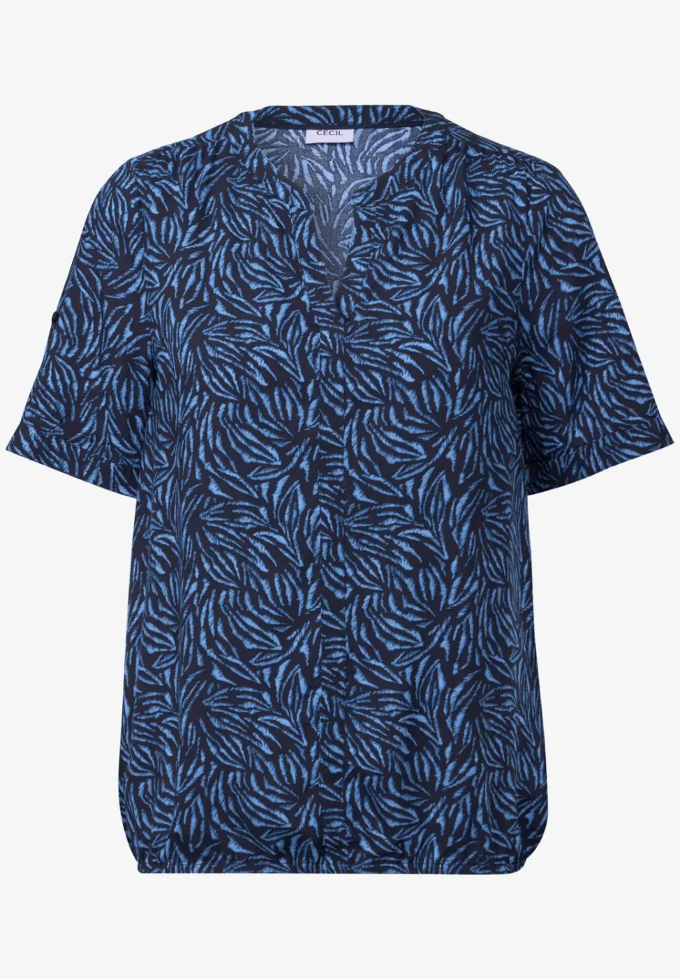 Gemusterte Split Neck Bluse