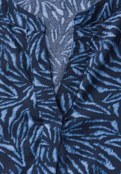 Gemusterte Split Neck Bluse