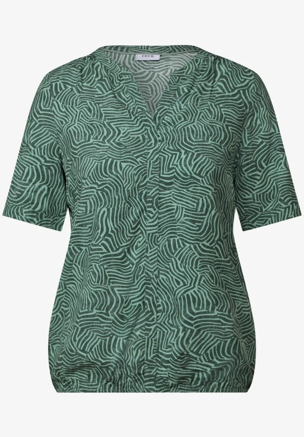 Gemusterte Split Neck Bluse