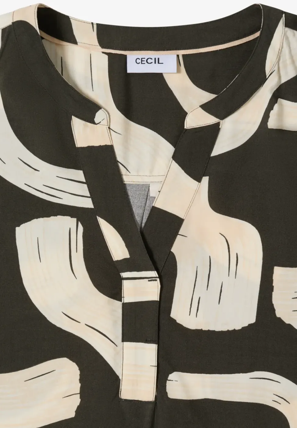 Gemusterte Split Neck Bluse