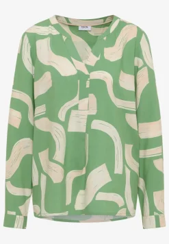 Gemusterte Split Neck Bluse