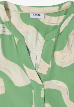 Gemusterte Split Neck Bluse