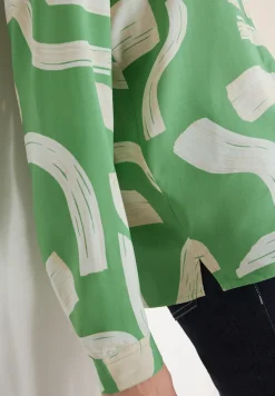 Gemusterte Split Neck Bluse