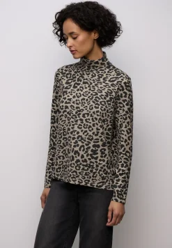 Gemustertes Rollkragenshirt