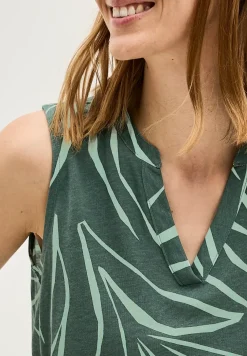 Gemustertes Split Neck Top