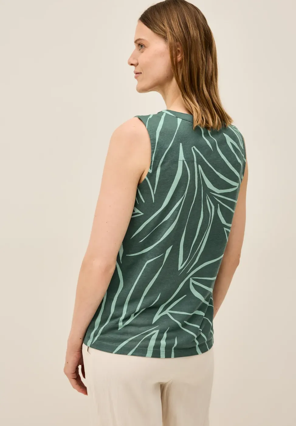Gemustertes Split Neck Top