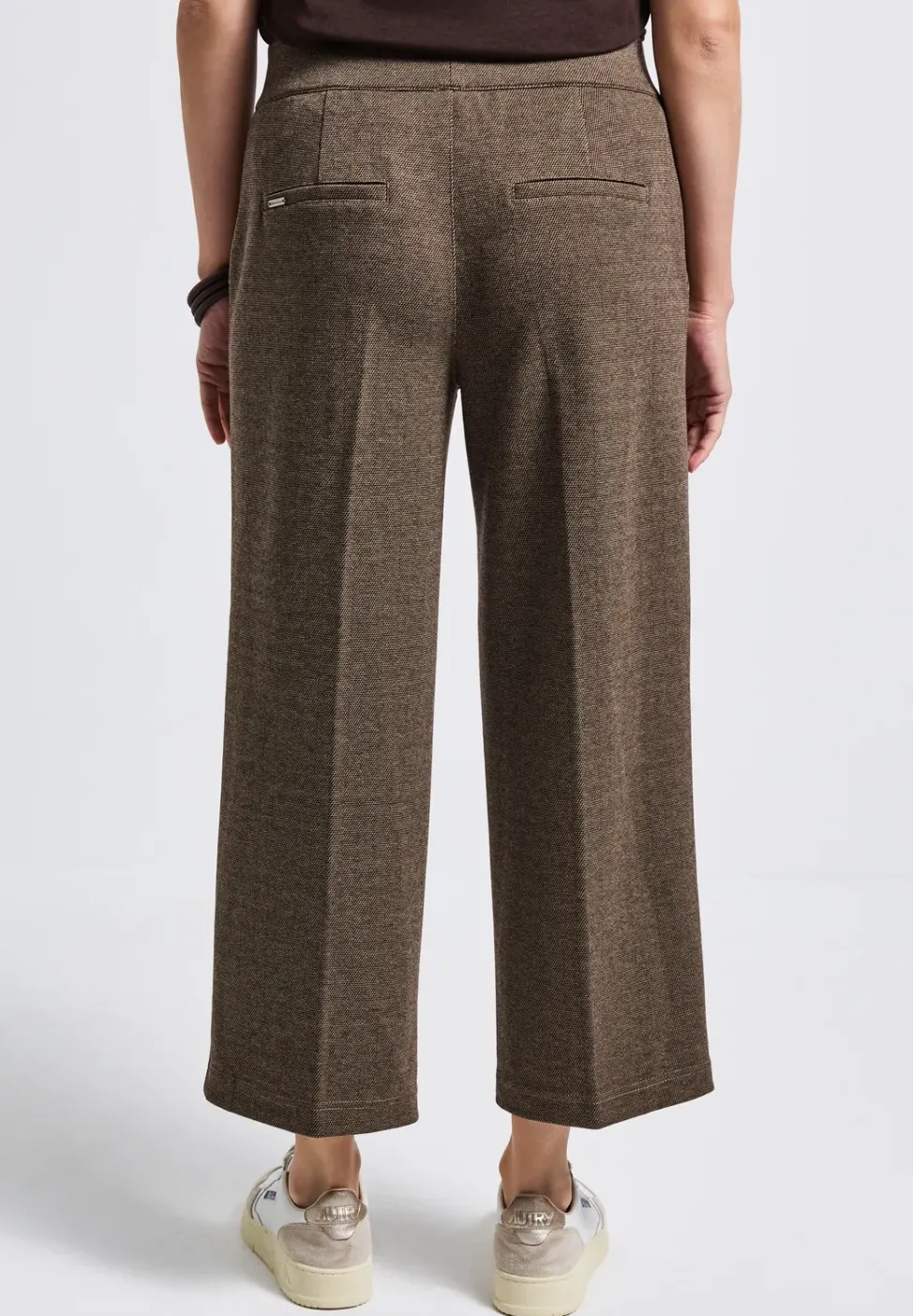 Gemusterte Straight Leg Hose