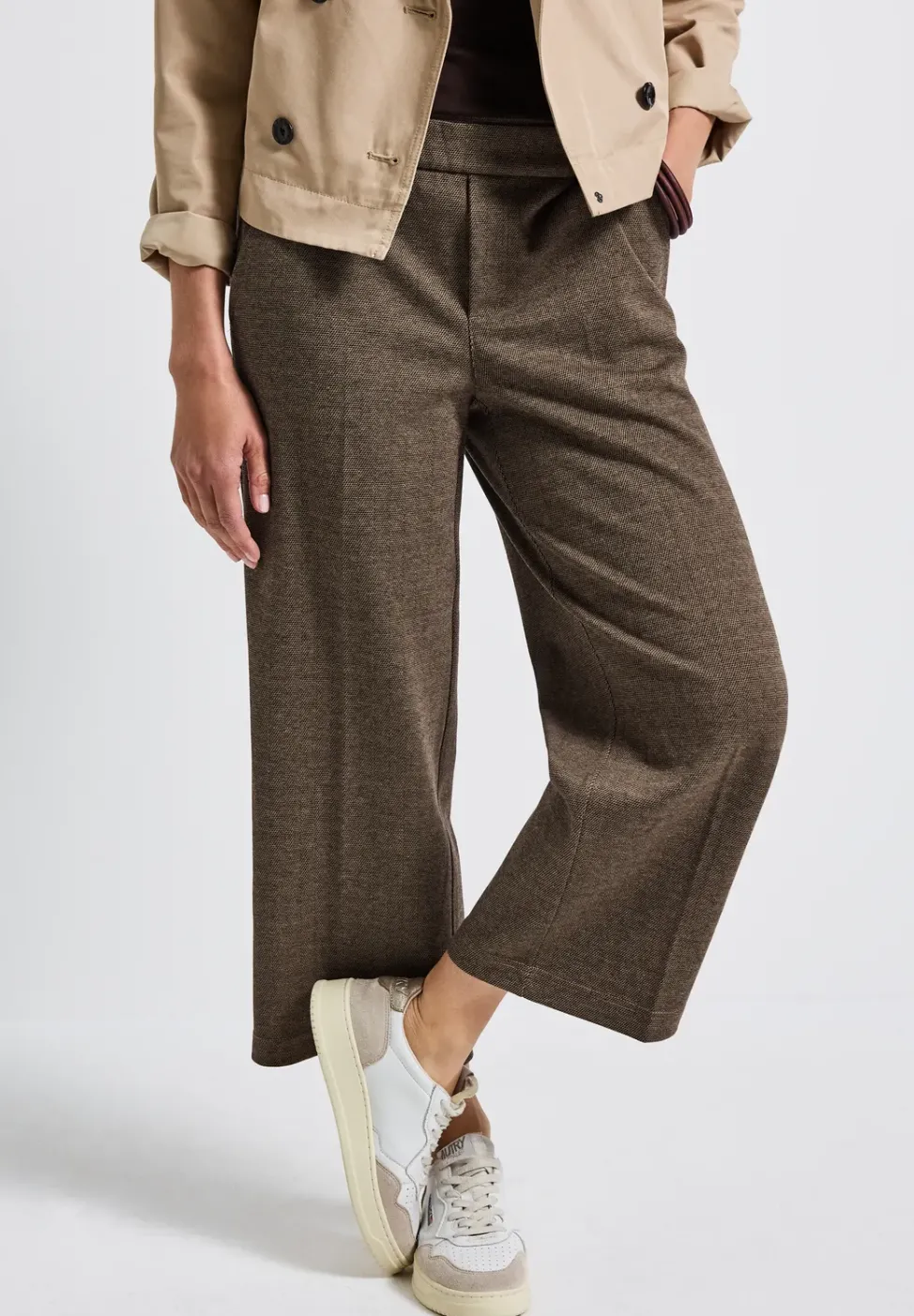 Gemusterte Straight Leg Hose