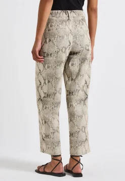 Gemusterte Straight Leg Hose