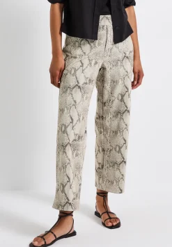 Gemusterte Straight Leg Hose