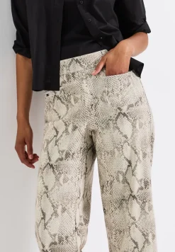 Gemusterte Straight Leg Hose
