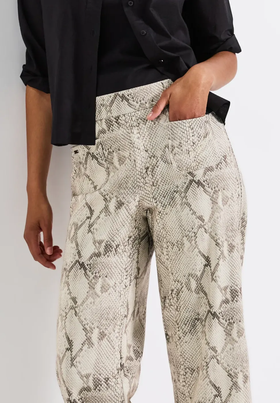 Gemusterte Straight Leg Hose