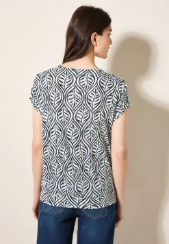 Gemustertes V-Neck T-Shirt