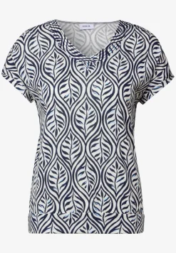 Gemustertes V-Neck T-Shirt