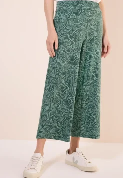 Gemusterte Wide Leg Hose