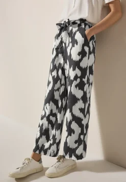 Gemusterte Wide Leg Hose